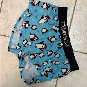 Women's Athletic Shorts - Blue Penguin Print